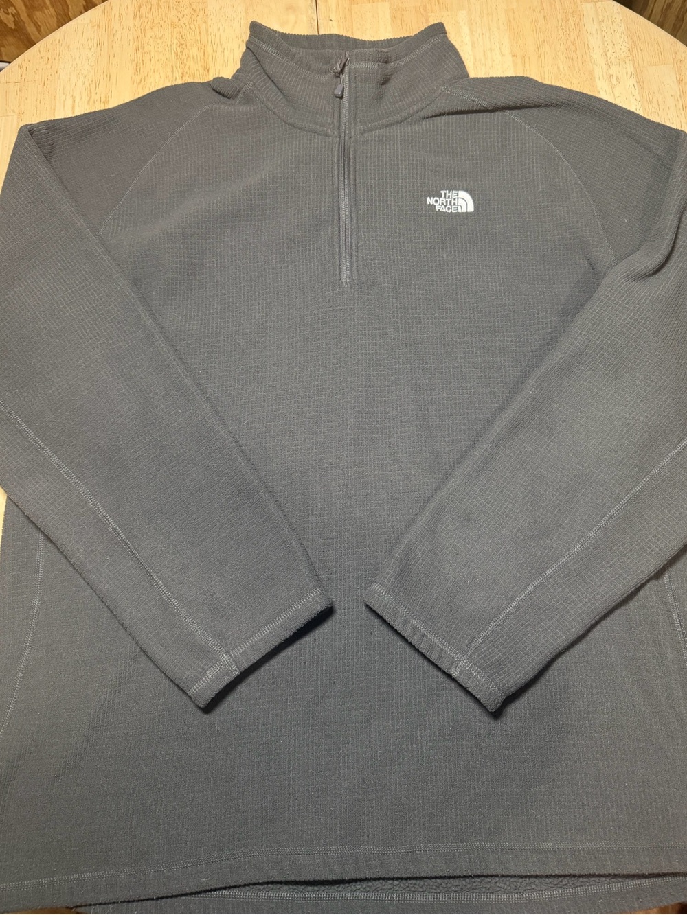 The North Face Mens XXL Gray Grid Fleece 1/4 Zip Pullover Jacket Sweater Outdoor